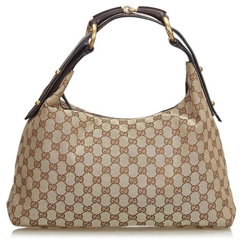 gucci hobo maxi logo|gucci hobo bag dark brown.